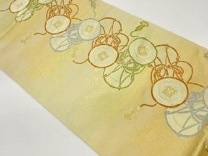 引箔鼓模様織出し袋帯